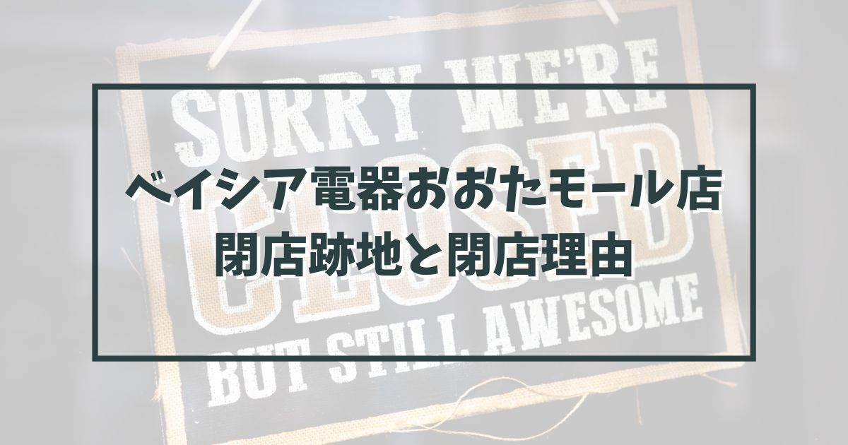 ベイシア電器おおたモール店の跡地どうなる？閉店理由は近所のケーズデンキか？