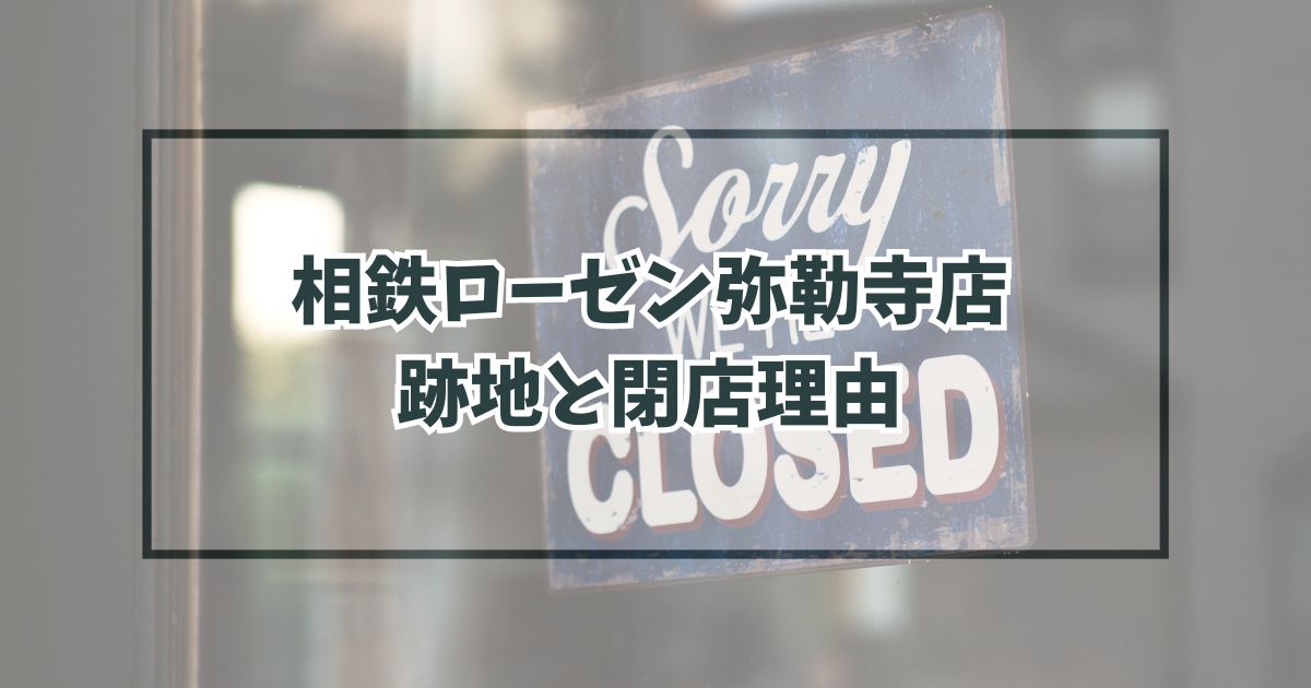 相鉄ローゼン弥勒寺店の跡地どうなる？閉店理由はお客の高齢化？