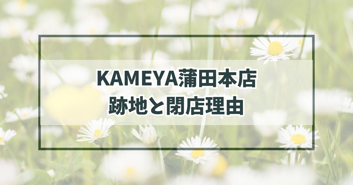 KAMEYA蒲田本店の跡地は？閉店理由は建物の老朽化？