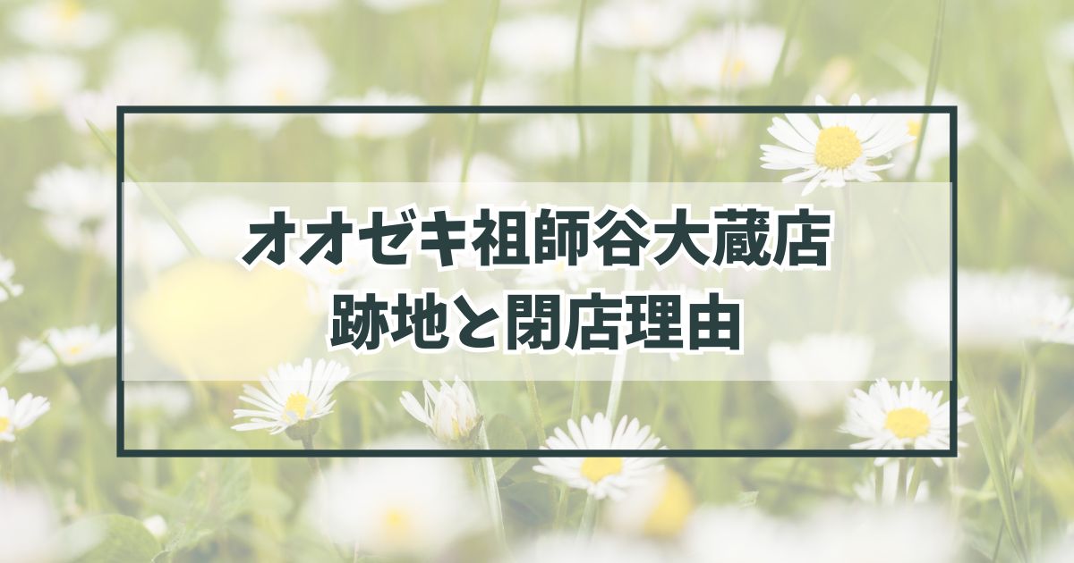 オオゼキ祖師谷大蔵店の跡地どうなる？閉店理由は建物が古いため？