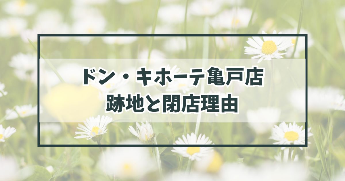 ドンキホーテ亀戸店の跡地は？閉店理由は利用客の減少？
