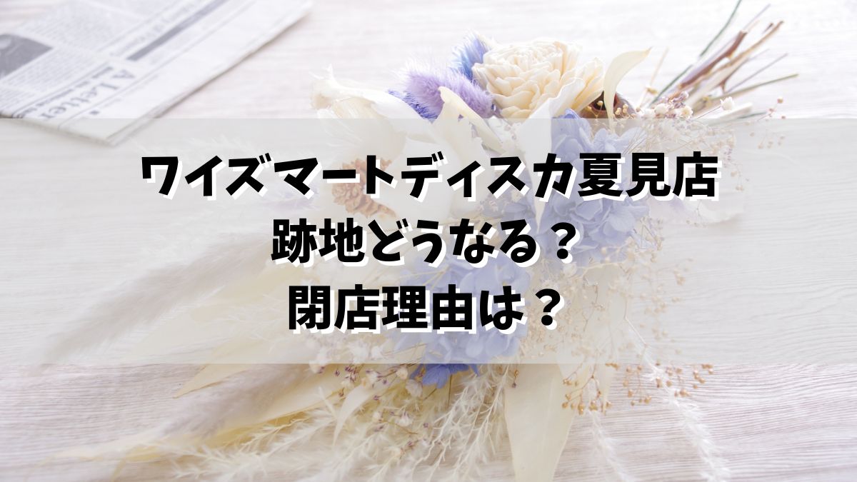 ワイズマートディスカ夏見店の跡地どうなる？なぜ閉店か理由は競合に負けたから？