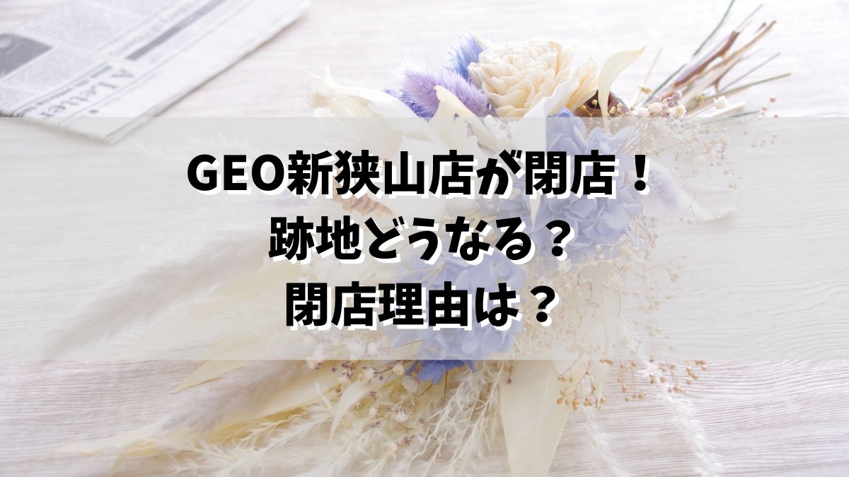 GEO新狭山店が閉店！閉店理由や跡地・代替サービスについても紹介