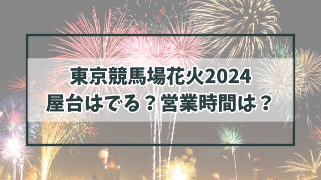 東京競馬場TOKYOシティポップ花火2024に屋台はでる？営業時間はいつで出店場所は？